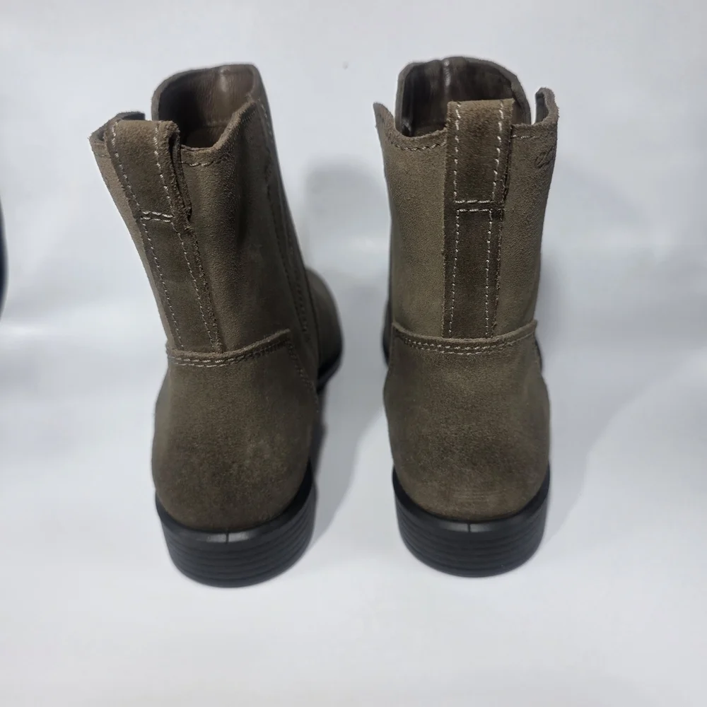 ECCO Women’s Brown Leather Ankle Boots Size 41 (US 10) Side Zip Comfort Booties